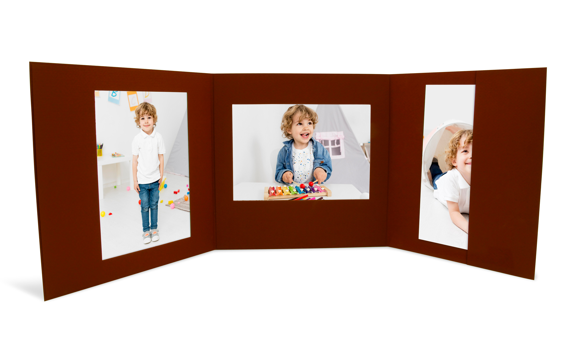 25 Stück Fotografen Fotomappe 3-teilig, Merida Bordeaux, für Bilder im Format 13x18 cm