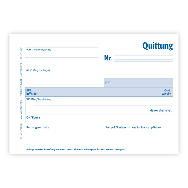 Quittungsblock Kleinunternehmer Standard - 3er Pack Quittungsblock Kleinunternehmer Standard - 3er Pack