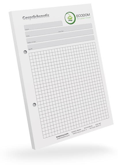 1302010403 Gesprächsnotizblock A5 kariert individuell Gesprächsnotizblock A5 kariert individuell