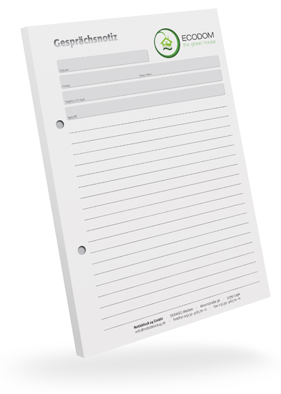 1302010402 Gesprächsnotizblock A5 liniert individuell Gesprächsnotizblock A5 liniert individuell