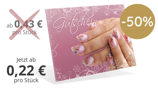 Gutschein-Klappkarten "nail art"