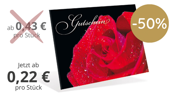Gutschein-Klappkarten "einsame Rose"