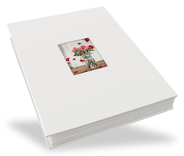 Leporello-Mappe 19 x 25 cm, mit Bildausschnitt, Weiß Leporello-Mappe 19 x 25 cm, mit Bildausschnitt, Weiß