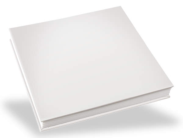 Leporello-Mappe 21,5 x 21,5 cm, Leinen Weiß, für Bildformate 13 x 18 cm, mit Fensterstanzung