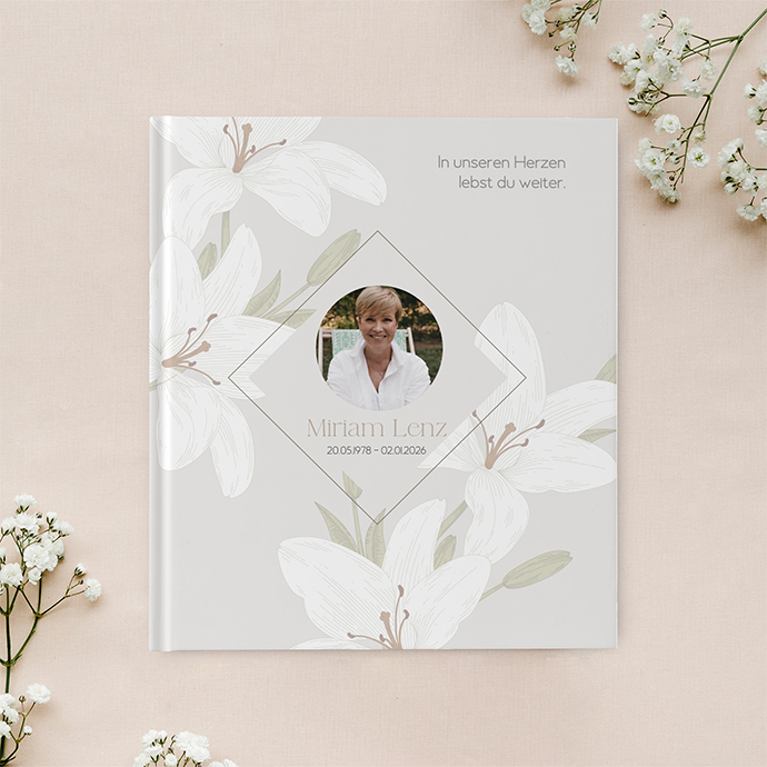 Kondolenzbuch - White Lily