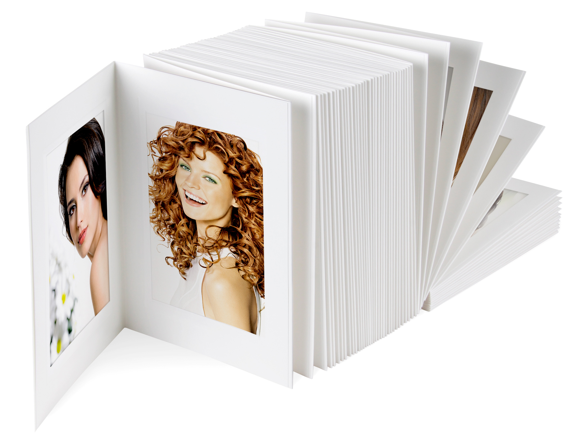 Endlosleporello Leinen Weiß / Leinen Weiß für Bilder im Format 10 x 15 cm (14,6 x 19,4 cm)