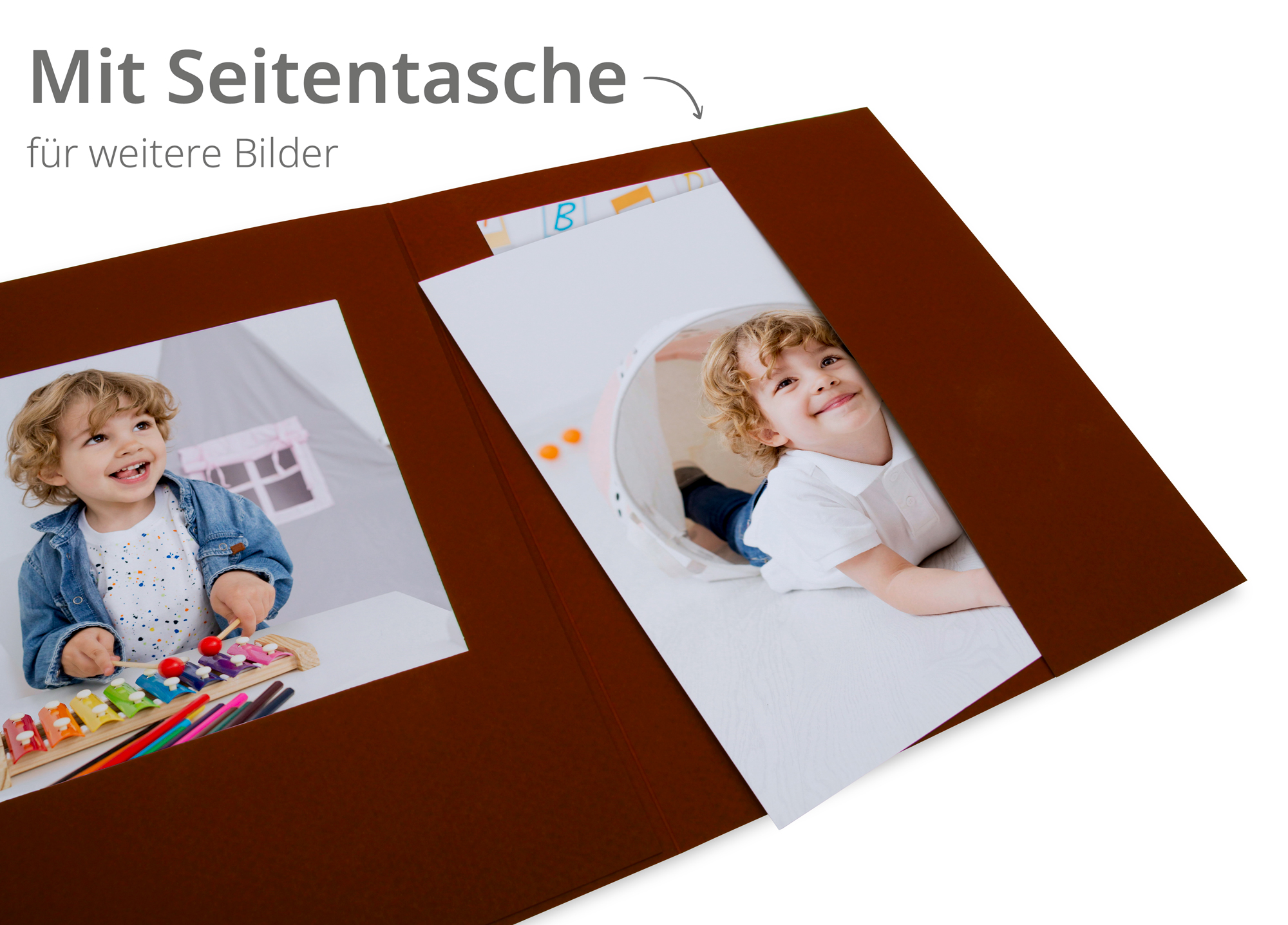 25 Stück Fotografen Fotomappe 3-teilig, Merida Bordeaux, für Bilder im Format 13x18 cm